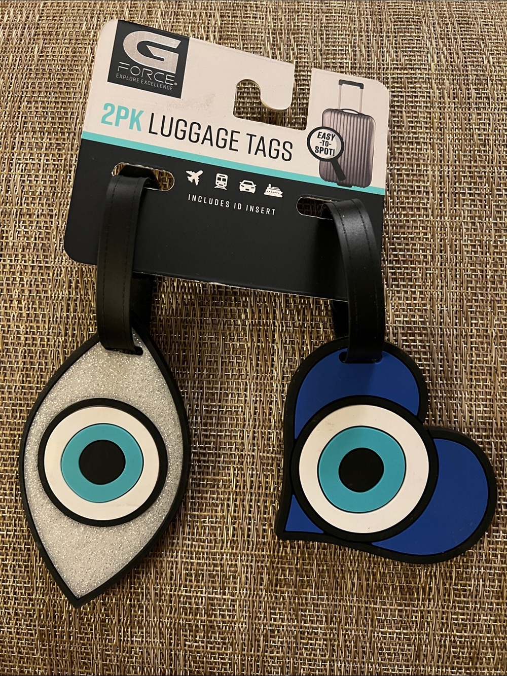 G/FORE Kids Blue & White Evil Eye 2-Pack Luggage Tags
